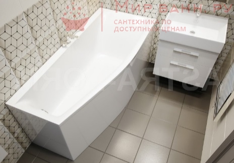Мраморная ванна Астра-Форм Скат 170х75 правая